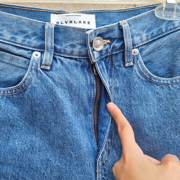 SLVRLAKE | Beatnik Denim Shorts in Pacific NEW Size 24 - Picture 4 of 11